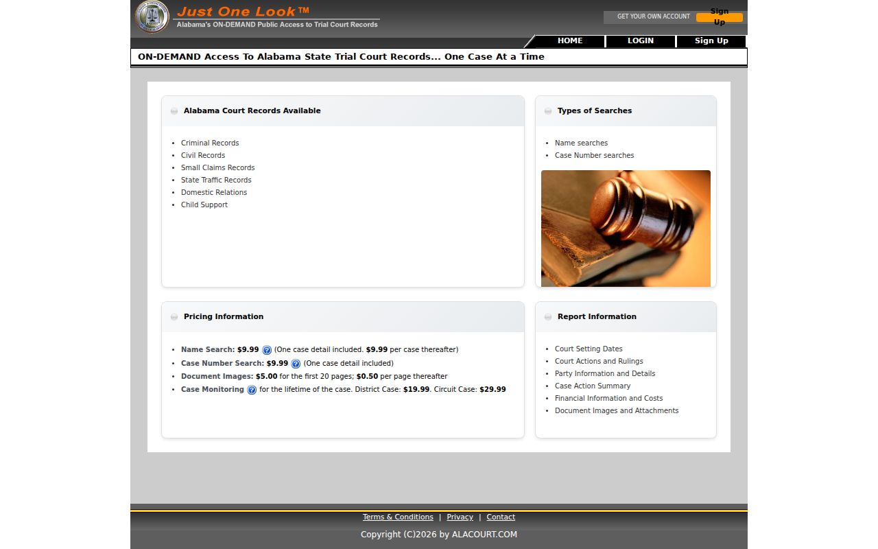 Enterprise resident lookup through Alabama Just One Look court access
