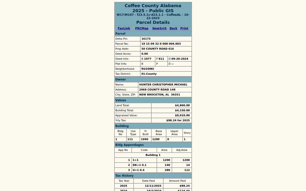 Enterprise street directory sample Coffee parcel card